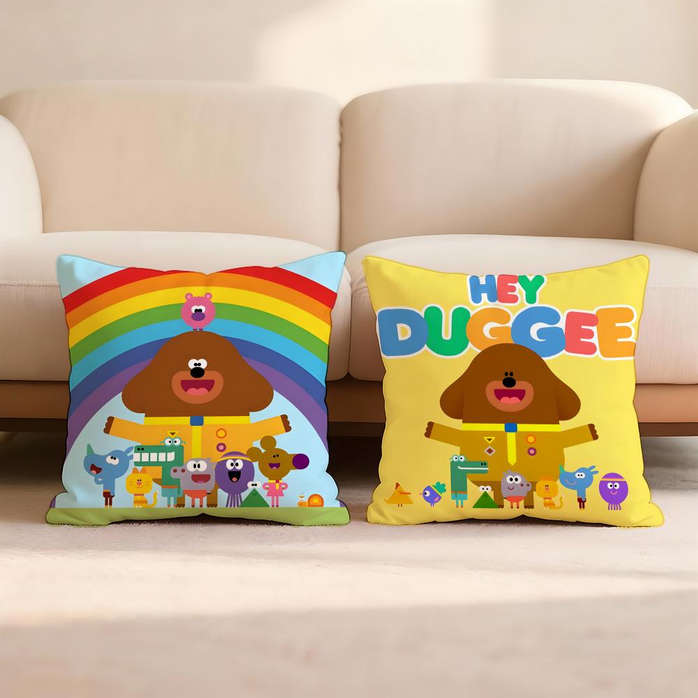 H-Hey Duggee cartoon Cushion Cover Home & Car Multi-Scene Pillow Cover - Reversible, Soft & Durable for Daily Use