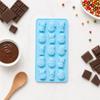 15 Cavity Silicone Mold for Christmas Candy Chocolate Making Santa Claus Reindeer Snowman Holiday Themed Baking Mold Flexible Food Grade