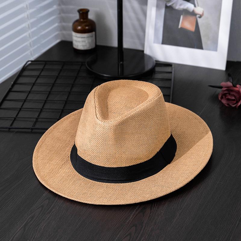 Foldable Roll Up Short Brim Trilby Hat Panama Beach Hat Fedora Straw Sun Hat for Men Women, Ideal Choice for Gifts