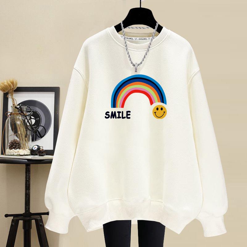 American crew neck sweater female student autumn and winter 2025 new popular Korean lazy wind fleece thickened coat