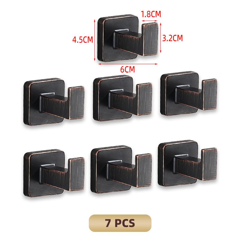 Metal Robe Hooks Black Bronze Wall Mount Hooks For Hanging Keys Clothes Hanger Door Robe Hook Bathroom Accessories FR209
