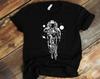 Cyclist T shirt Gift, Astro Bike Graphic Tee Shirt, Astronaut Cycling In Space, Funny Bicycle Enthusiast T shirt