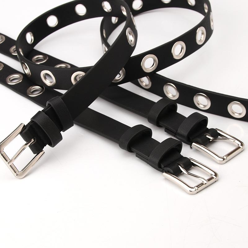 

Women s Korean Style Eyelet Belt - Versatile and Stylish Cutout Waistband чёрный
