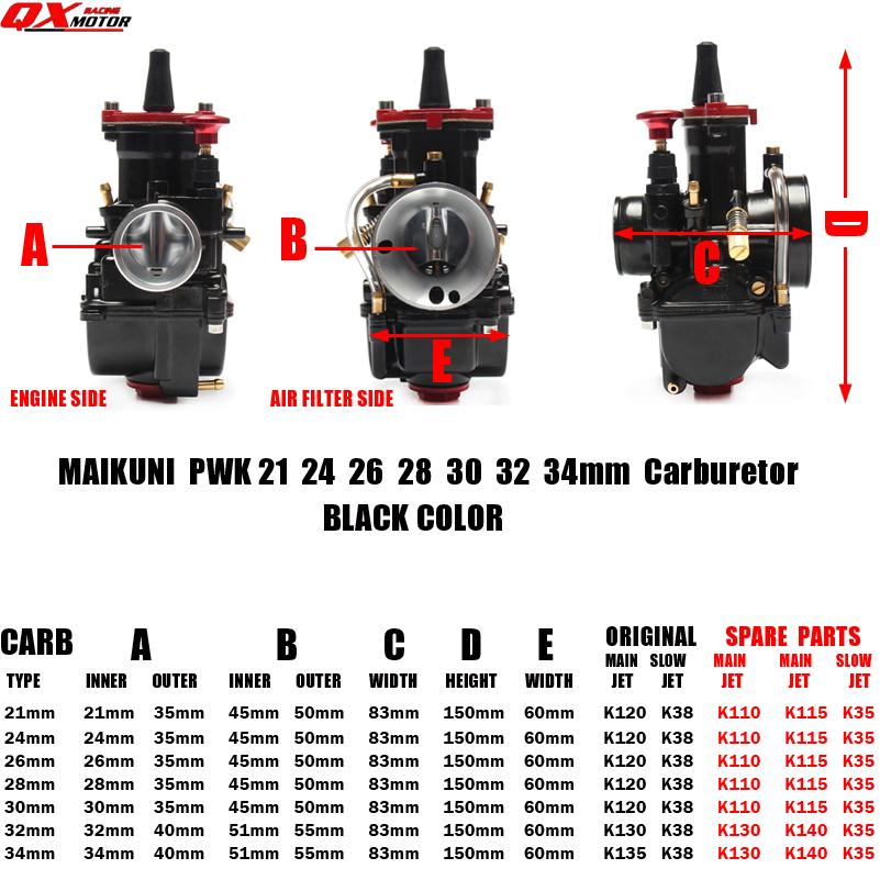 High Performance Universal Modification Motorcycle Carburetor 21mm 24mm 26mm 28mm 30mm 32mm 34mm PWK Power Jet Carburettor Carb