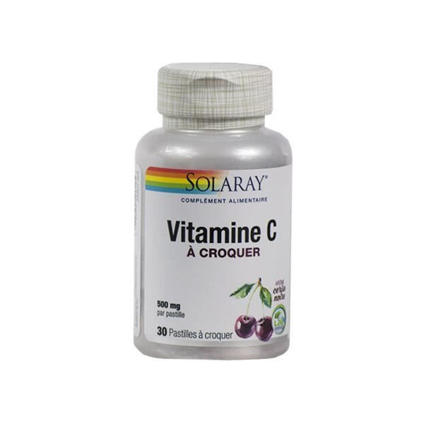 Solaray Vitamine C 500mg 30 pastilles à croquer