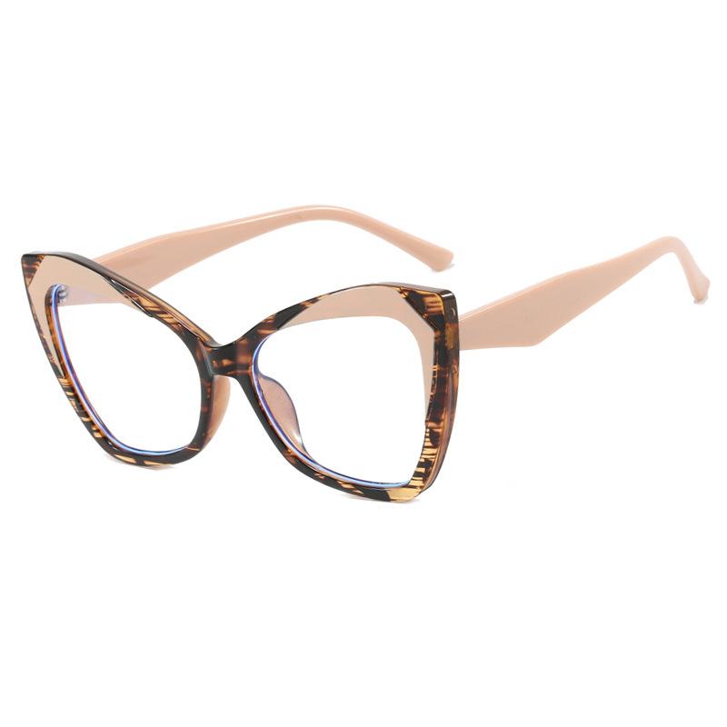Fashion Cat Eye TR90 Frame Blue Light Blocking Glasses 0 to +4 5 Degrees High Vision Large Frame