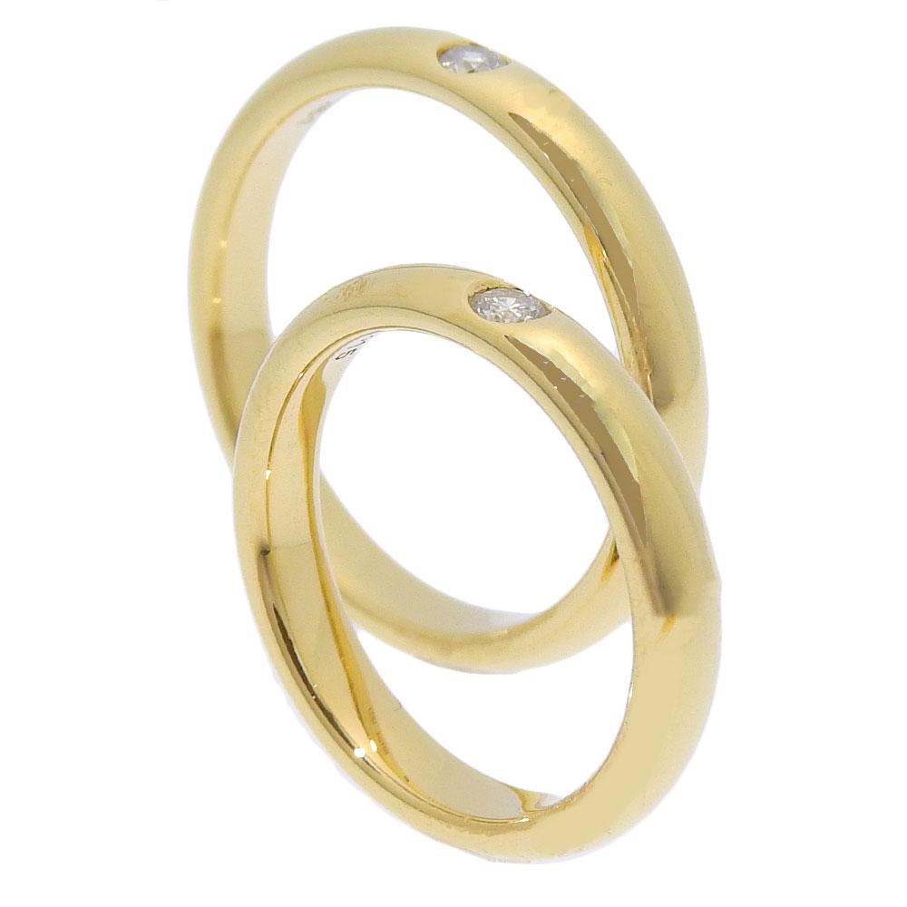 Harry Winston Anel de Casamento Clássico Diamante Ouro Amarelo K18/diamante #6.8(Tamanho dos EUA) 7.4g unissex Usado