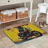 1PC Vintage Motorcycle Rider Kitchen Rug Non-Slip Door Mat Pop Design Bathroom Rug Bath Mat Carpet for Home Sink Laundry Decor