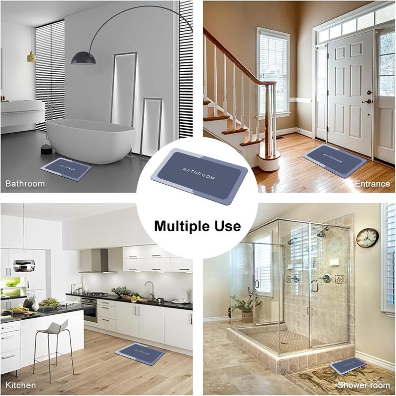 1PC 40x60cm Super Absorbent Diatomite Bath Mats Bathroom Anti Slip Fast Drying Floor Mat Shower Toilet Bedroom Kitchen Doormat