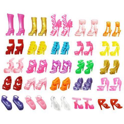 30Pairs/Pack Fashion High Heels Shoes Sandals Doll Shoes Dolls Accessory Toy