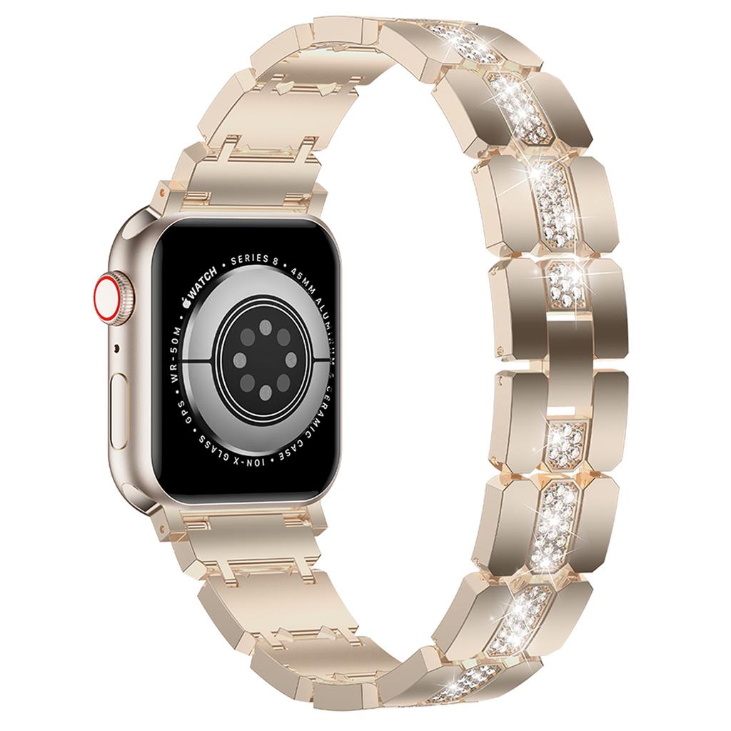 KALEBOL Rhinestone Watch Band for Apple Watch Series 11 10 42mm/9 8 7 41mm/SE3 SE2 SE 6 5 4 40mm/3 2 1 38mm Grid Block Zinc Alloy Strap