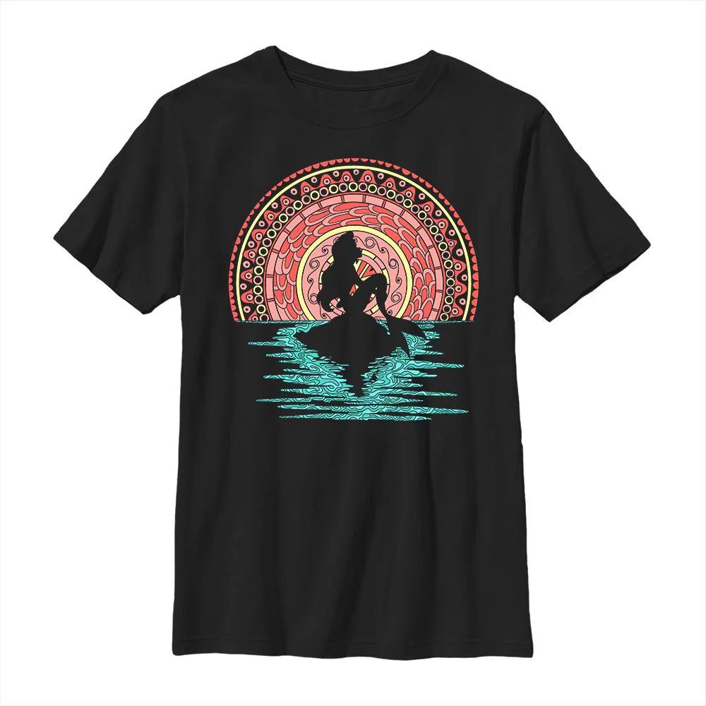 Disney Arielle Colorful Henna Ariel Graphic Black T-Shirt, Gift For Friends S разноцветный