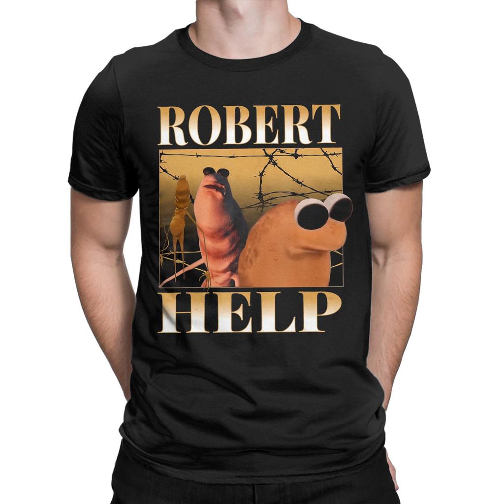 Robert Hilf Marcus den Wurm T-Shirts Herren Neuheit Baumwoll-Tees Rundhalsausschnitt Kurzarm T-Shirt Übergröße Kleidung