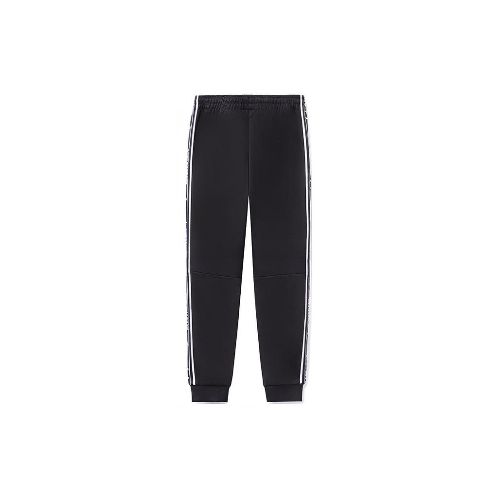 Li-Ning Side Stripe Logo Casual Knitted Sweatpants Men Bottoms Standard-Black AKLRF59-1