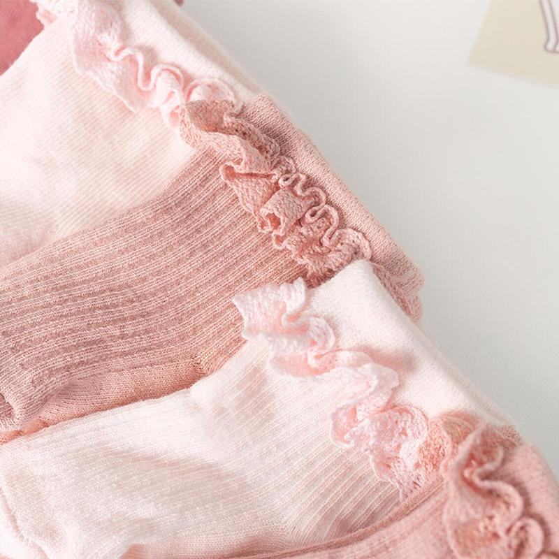 Cute Lace Ruffle Baby Socks Soft Kids Girls Short Socks With Rubber Soles Anti Slip Solid Color Infant Toddler Floor Socks