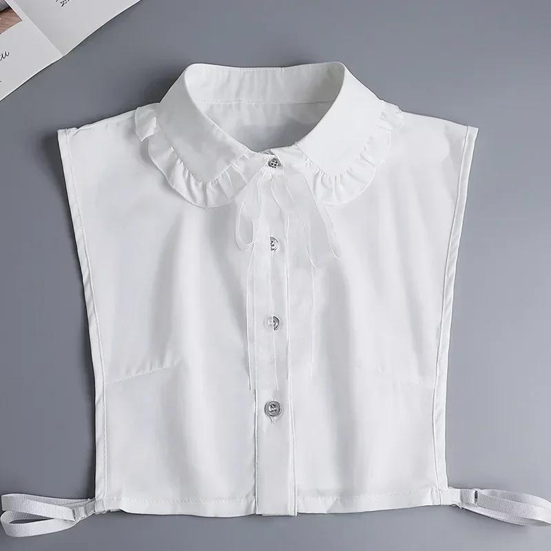 Hollow Lace Chiffon Doll Cotton Fake Collar Blouse Sweater Detachable Shirt Collar False Collar Lapel Women Top Collars Decor