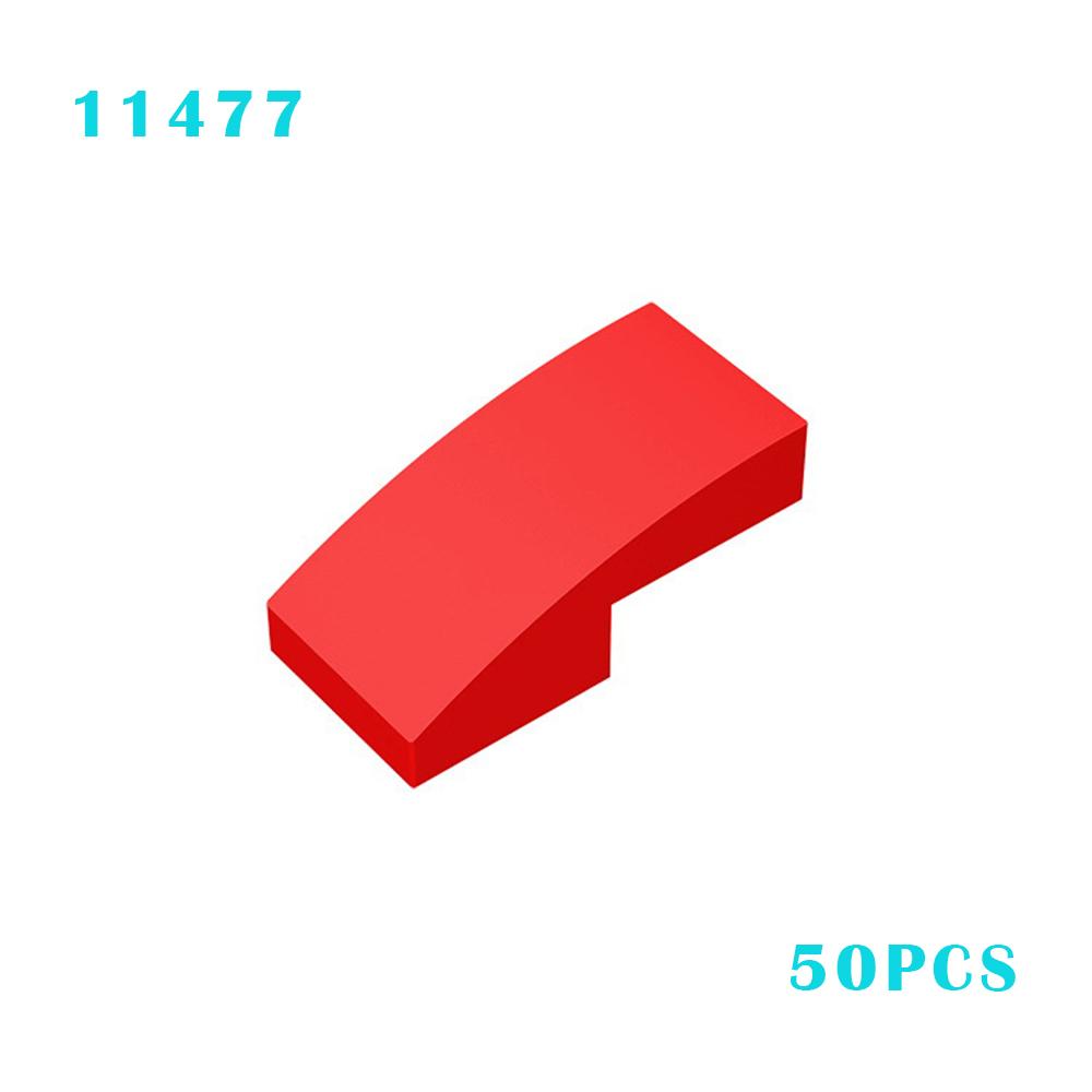 

50pcs 11477 Slope Curved 2 x 1 Bricks DIY Buildings Blocks Collections Bulk Modular Toys For Technical MOC Set Christmas Gifts красный
