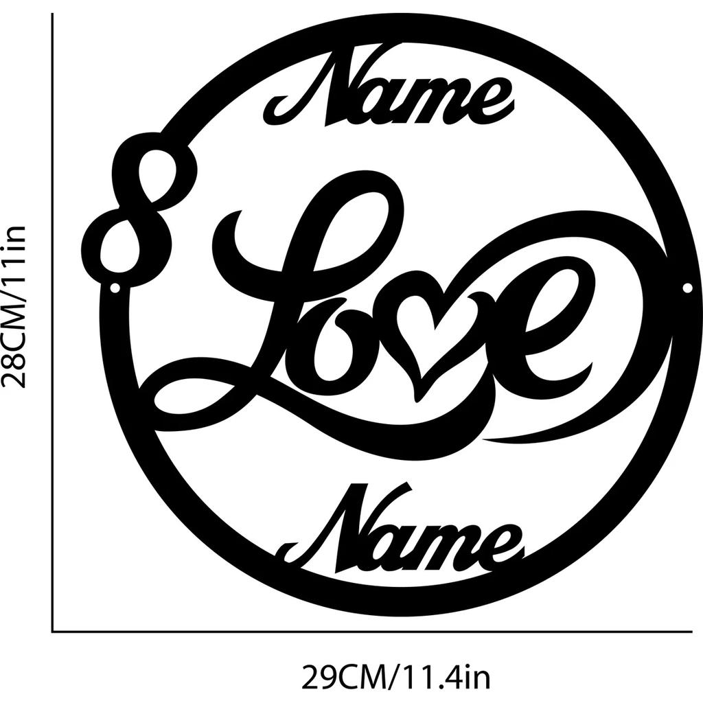 Metal Sign Love Name Personalized Valentine Gift for Her Fiance