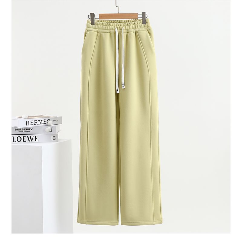 

Casual Pants Women Fall and Winter Narrow Version Slim Looking Banana Pants Elastic Waist Large Straight-Leg Pants Easiest for Match Loose Loose Pants Light green 2XL (70.00 kg-80.00 kg recommended
