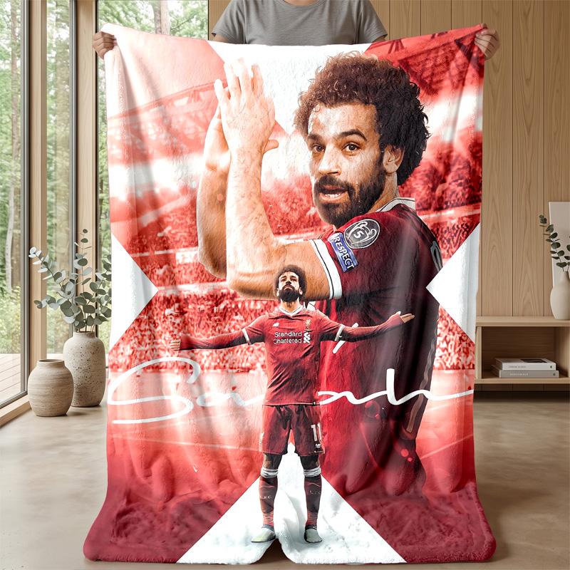 Coperta a tema Mohamed Salah Morbida coperta in flanella Coperta morbida in peluche Coperta accogliente per divano e letto per la decorazione della casa