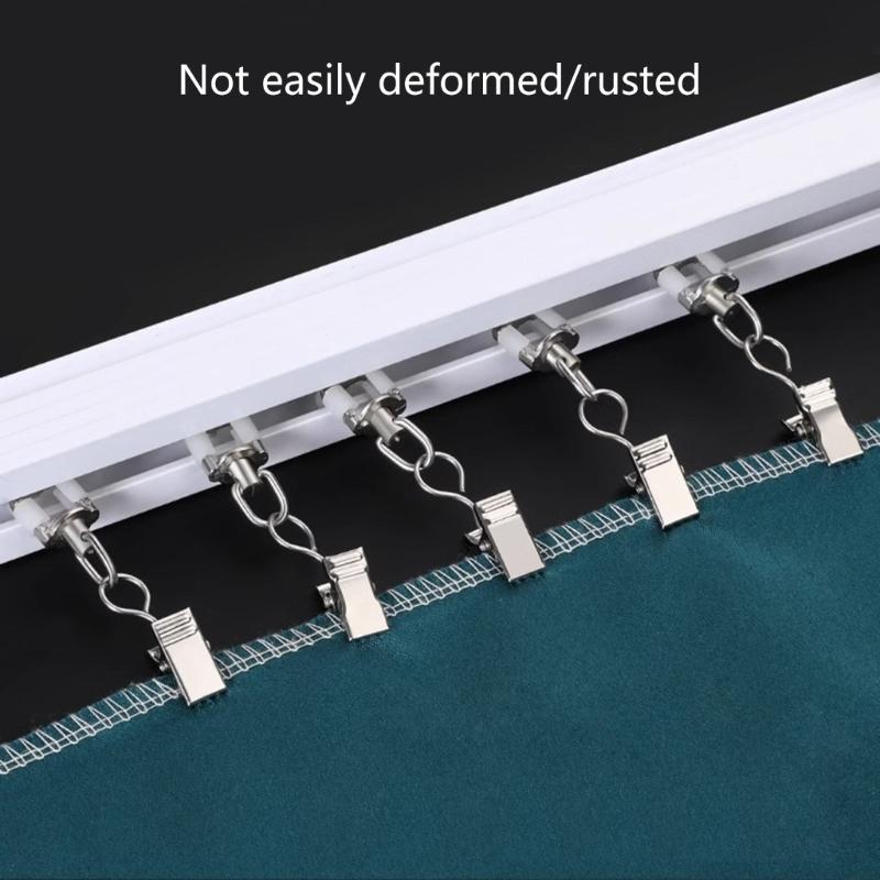 Multipurpose Hook Clips Set Of 100,Metal Curtain Clips for Curtain Bathroom Shower Curtains And Outdoor Decorations