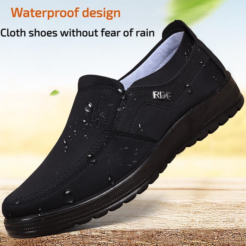 Frühling Herbst Herren Casual Atmungsaktive Stoffschuhe Low Top Flache Schuhe Herren Schnürschuhe Wasserdichtes Leder Freizeitschuhe Herren Slipper