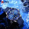 OFNS Fashion Trendy Men's Watch with Rotating Bezel Sports Waterproof Night Light Calendar Men's Quartz Watch