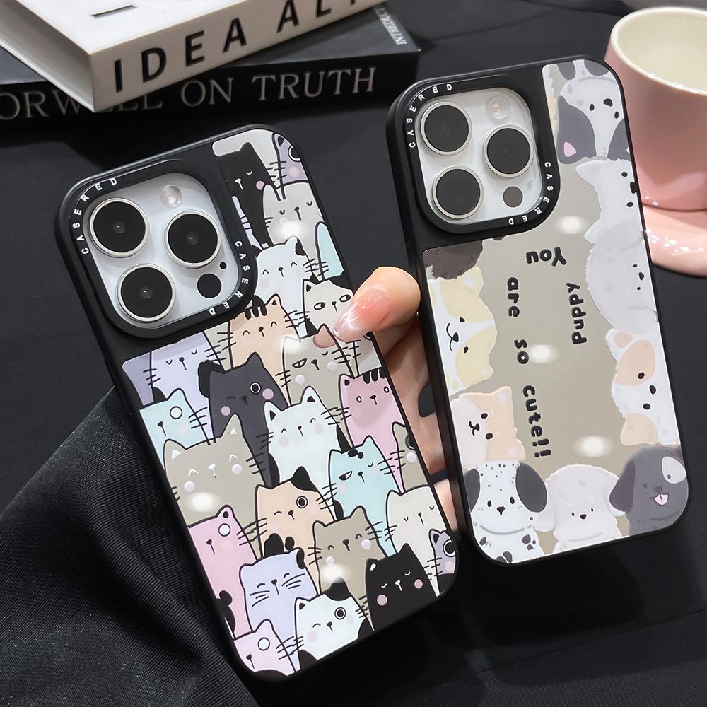 Apple 16/17Promax Mirror Cat Mobile Phone Case Is Suitable for the New iPhone13/14 Anti-drop 15 Protective Case.