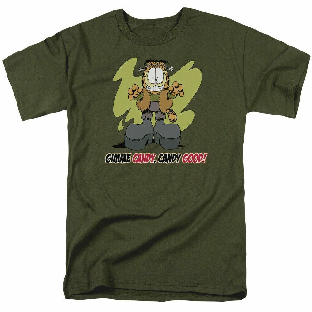 26 Garfield Candy Good T Shirt Mens Licensed Halloween Comic Tee Military Green Unisex T-Shirt M