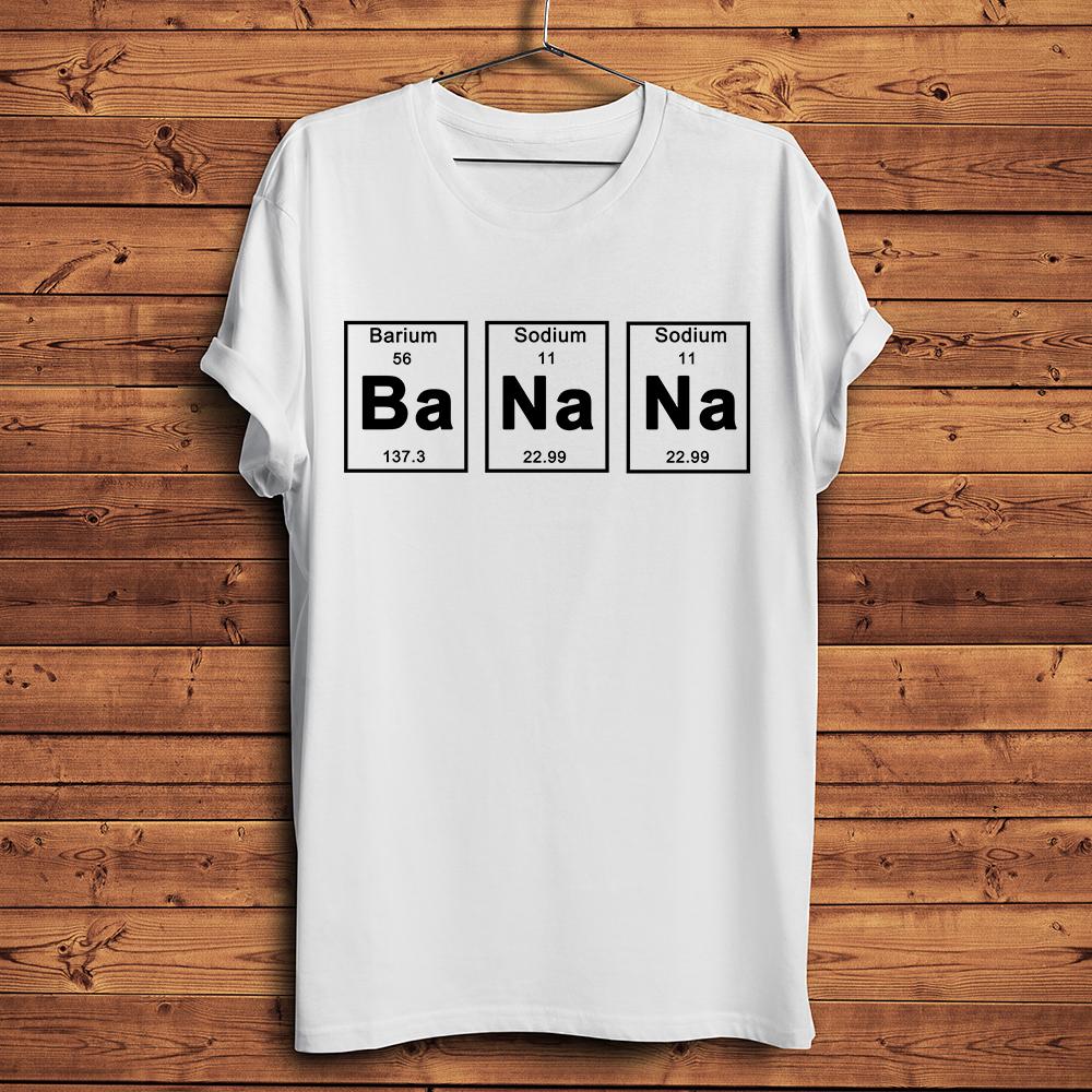 BANANA Letter PrintEleUnisexts Periodic Table Style Funny Geek TshirtShort Casual Unisex TShirtnocracking Breathable Print S