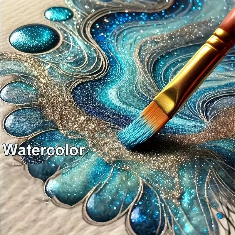 Metallic Watercolor Paint Set-Portable,Lightweight, High Solid Pigment, Starry Shades - Ideal for Artists, Perfect Holiday Gift