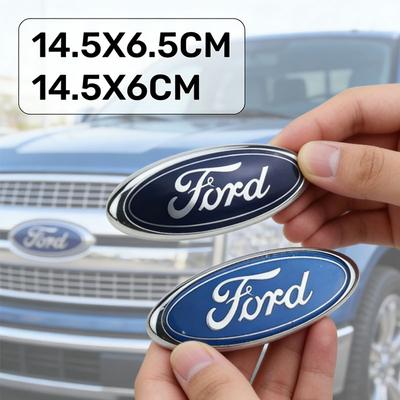 KLYE5 Car Body Badge Emblem Sticker 14.5CM For Focus Ranger Kuga Fiesta Mondeo Explorer Galaxy Transit Front Rear Logo
