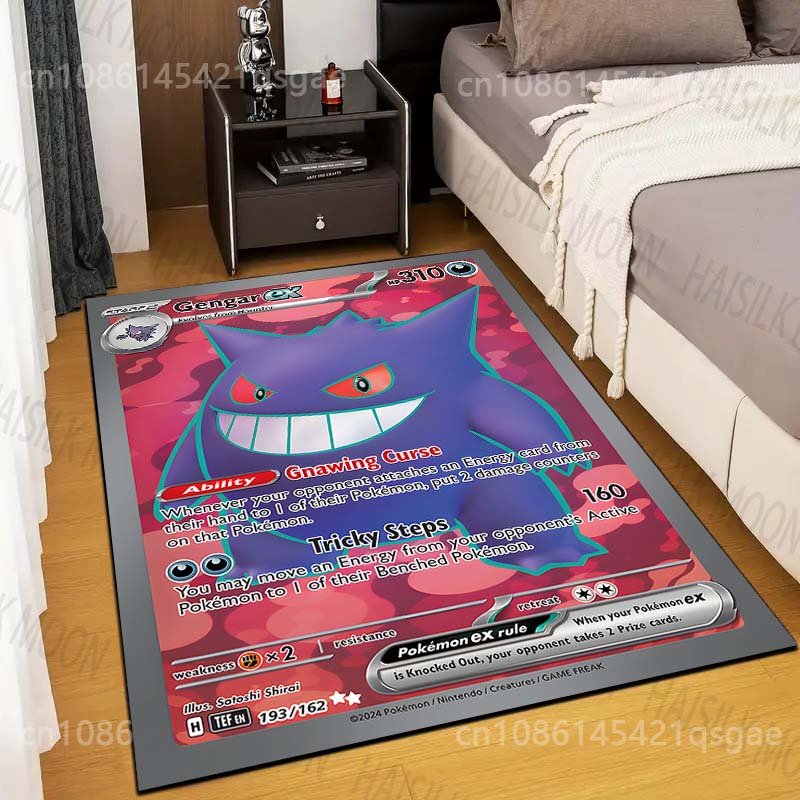 P-Pokemon G-Gengar Kortelės Spausdinti Kilimai Miegamasis Svetainė Sofa Darbo Kambarys Vaikų Kambarys Didelio Ploto Dekoro Kilimai Dovana Kilimėlis Potdemiel