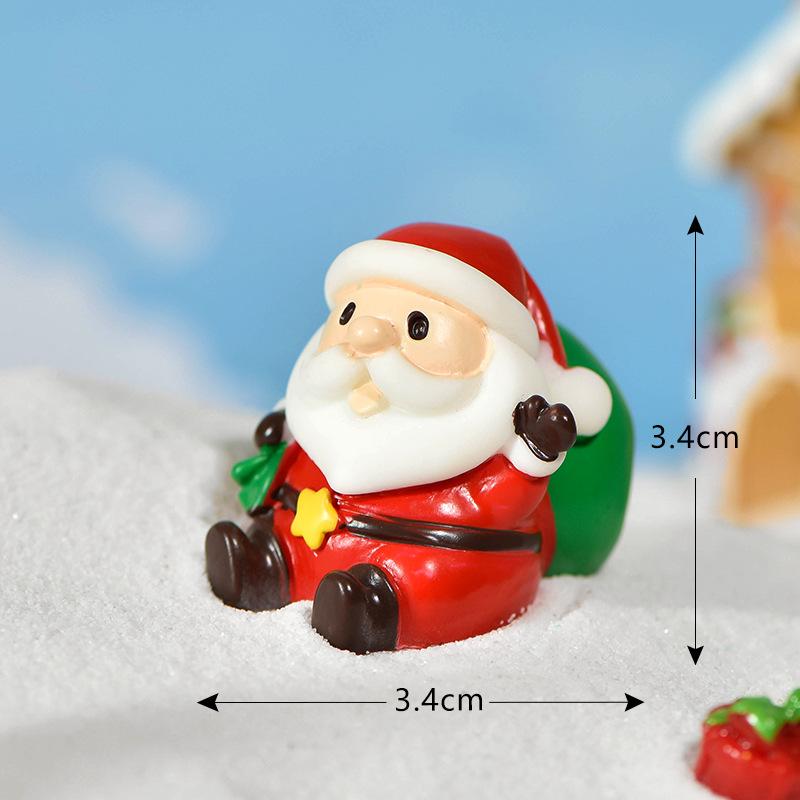 Christmas Micro Landscape High-Quality Snow Landscape Decoration Resin Figurines  Miniature Christmas Scene For Winter