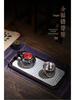 Gold & Silver Inlay Gaiwan Tea Set: Chinese Taotie Teapot with Gilded Teacup & Infuser