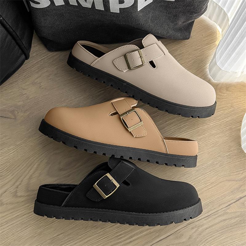 Nové pánské pantofle nika mango hlava nízké poloviční nazouváky líný muž jeden pedál taška hlava nazouváky pánské