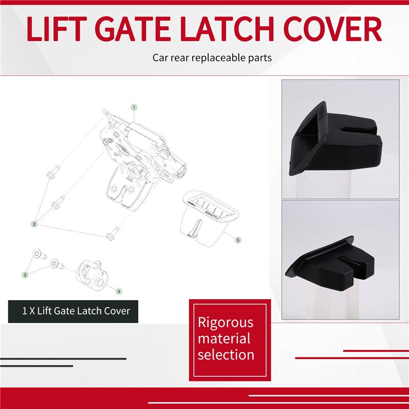 Líder-Para Tesla Model 3/Para Y Partes de Repuesto para Elevación de Portón Trasero de Coche- Cubierta de Pestillo de Sujeción Negra 1584544-00-C