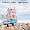 Wooden Sailboat Cake Ornament for Graduation Party Decoration Exquisite Home Office Desk Shelf Dining Table Decor Craft