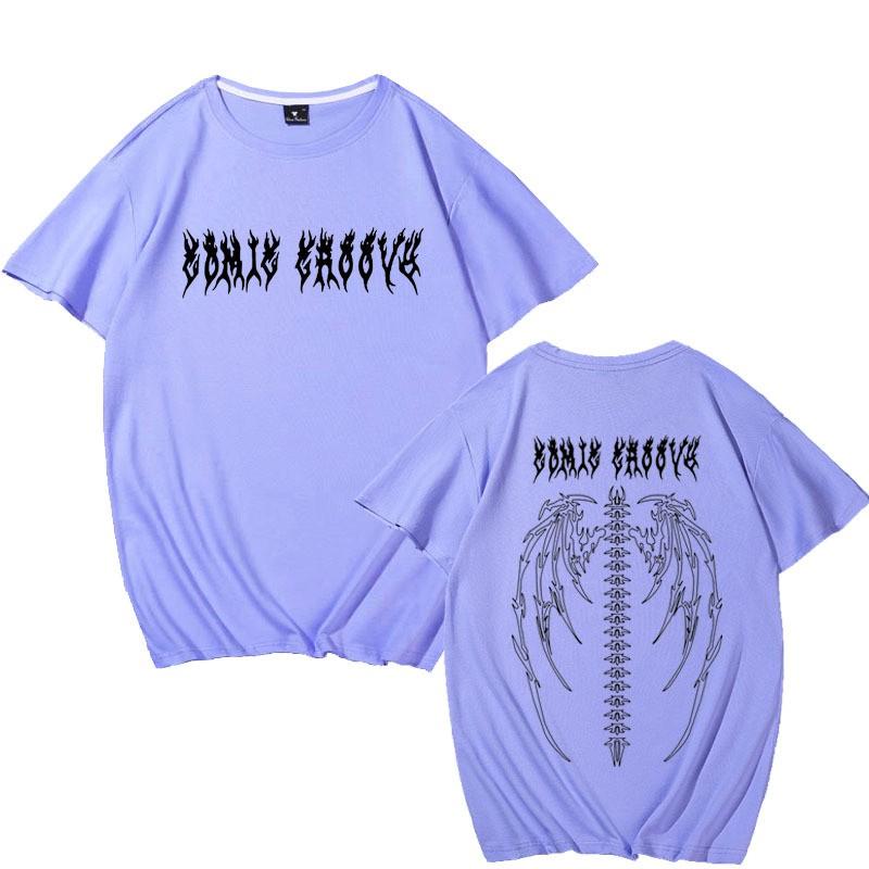 Womens Oversized Loose Fit Cotton T-Shirt With Graphic Print Round Neck Short Sleeve Casual Top