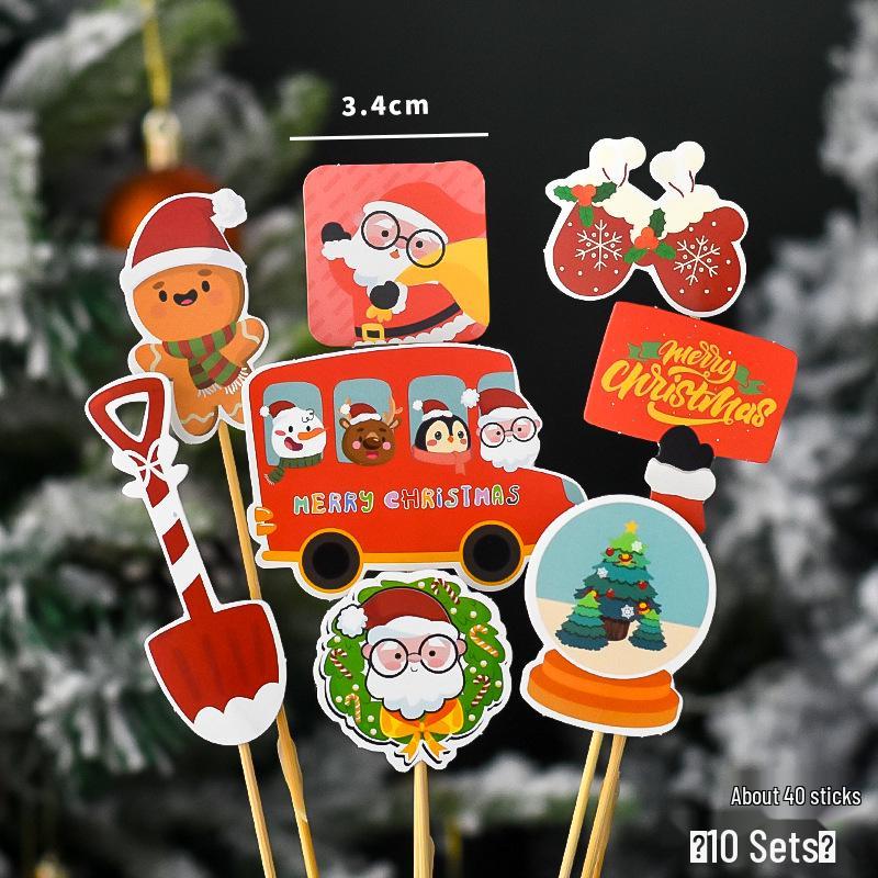 Popular Soft Glue Christmas Cake Ornaments: Santa Claus & Snowman Inserts for Holiday Party Desserts