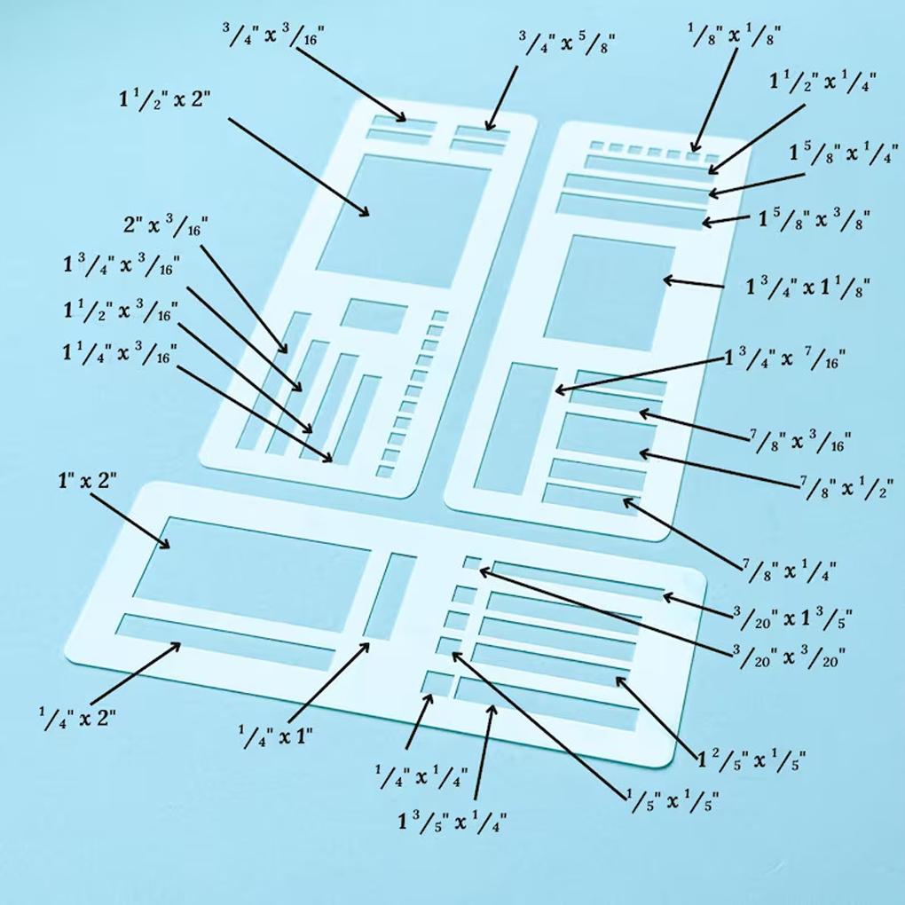 DIY Diary Art Portable PVC Waterproof Durable Template Tool Flexible Recording Template 3 Pack for Journaling Lines