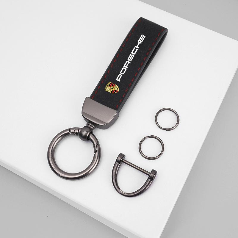 Car Keychain For Porsche Panamera Cayenne Taycan 911 718 Macan Carrera-GT 928 968 Key Rings Pendant Chain Gifts Auto Accessories GG2
