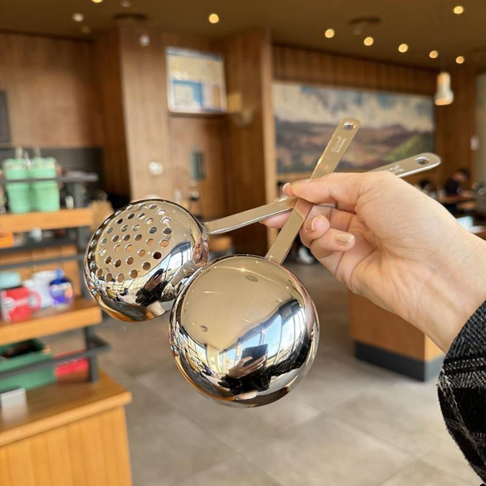 Deepened Soup Spoon Stainless Steel Hot Pot Scoop Kitchen Utensil Slotted Spoon  Home