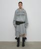 Saendeulig Unbalanced String Midi Skirt_Melange Gray