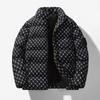 Unisex Winter Warm Cotton Puffer Jacket Oversized Loose Fit Stand Collar Zip Front Casual Outerwear