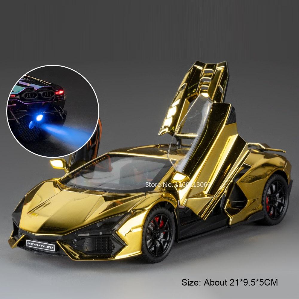 1:24 Tourbillon Lambor Revuelto Models Cars Toys Doors Opened Miniature Vehicles with Light Sound Sports Car for Birthday Gifts