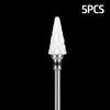 5pcs Milling Cutter For Manicure Set Ceramic Nail Drill Bit Mill Manicure Machine Pedicure Tools for Removing Gel File 3/32 Inch