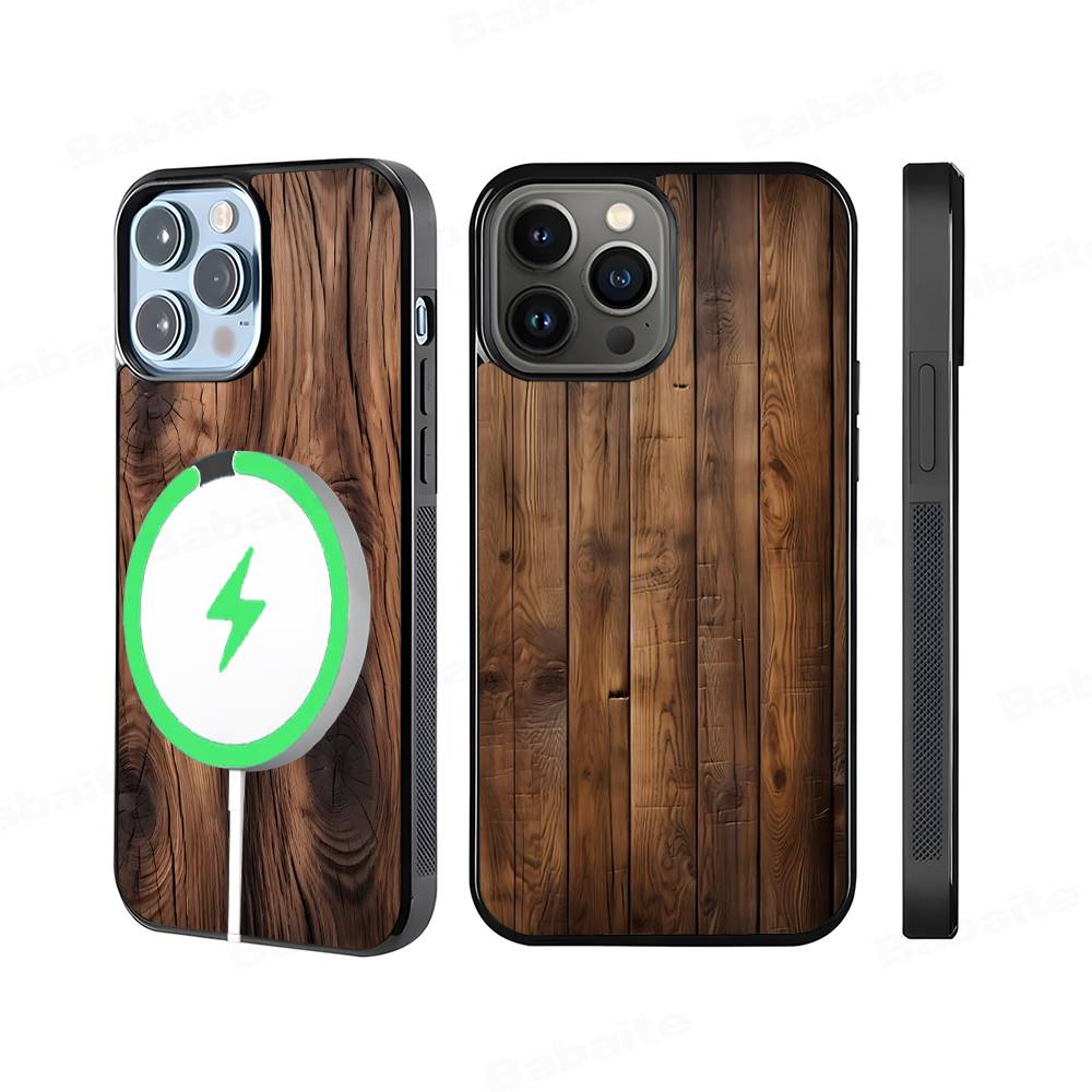 Wood Texture Art For Magsafe Phone Case For IPhone 17 Air 16 15 14 13 12 11 Pro Max Plus Shockproof Cover