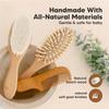 ABBP-Baby Hair Brush Set For Newborns - Soft Goat Bristle Wooden Baby Brush And Comb Set Newborn Grooming Kit
