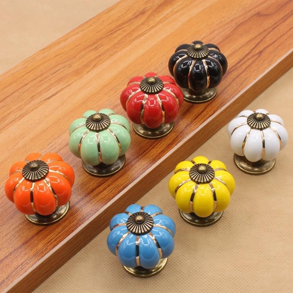 Colorful Drawer Pulls Pumpkin Shape Furniture Handles Vintage Cabinet Handles Furniture Doors